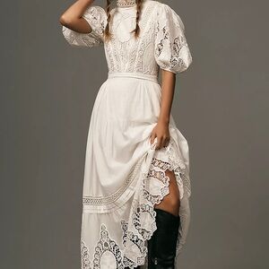 Forever that Girl White Lace Cotton Maxi Dress